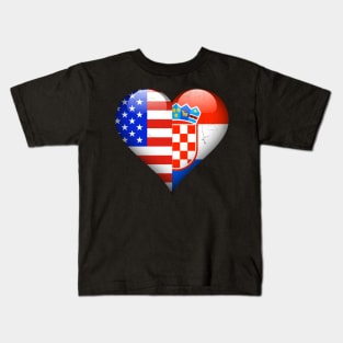 Half American Half Croatian - Gift for Croatian From Croatia Kids T-Shirt